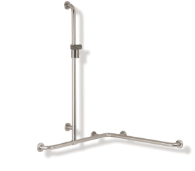 HEWI shower handrail with shower holder rod, Series 805 Classic, 1250 x 962 x 962 mm