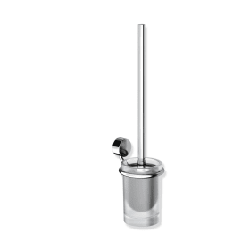 HEWI WC-Bürstengarnitur System 815 Chrom, Glas satiniert, Klebebefestigung 