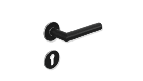 HEWI Zimmergarnitur, X-Ros., Edition matt bicolor Tiefschwarz