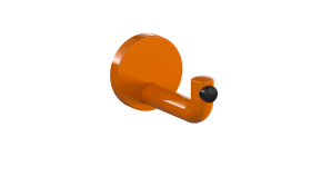 HEWI Wandhaken Ser 477 d:70mm, Türpuffer schwarz orange 