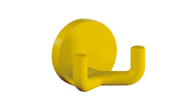 HEWI Doppelhaken Ser 477, matt, d:50mm, eckige Hakenform senfgelb 