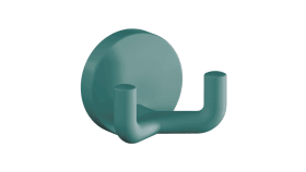 HEWI Doppelhaken Ser 477, matt, d:50mm, eckige Hakenform aquablau 