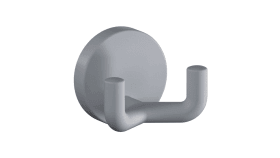 HEWI Doppelhaken Ser 477, matt, d:50mm, eckige Hakenform felsgrau 