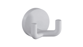 HEWI Doppelhaken Ser 477, matt, d:50mm, eckige Hakenform lichtgrau 