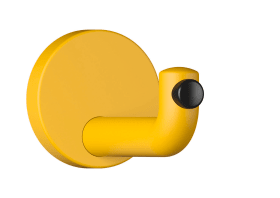 HEWI Wandhaken Ser 477, matt, d:70mm, Türpuffer schwarz senfgelb 