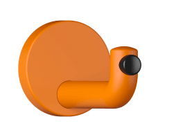 HEWI Wandhaken Ser 477, matt, d:70mm, Türpuffer schwarz orange 