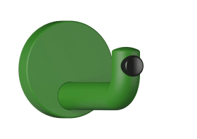 HEWI Wandhaken Ser 477, matt, d:70mm, Türpuffer schwarz maigrün 