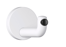 HEWI Wandhaken Ser 477, matt, d:70mm, Türpuffer schwarz signalweiß 