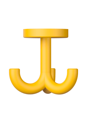 HEWI Dreifachhaken Ser 477,matt,d:50mm, drehb. senfgelb 