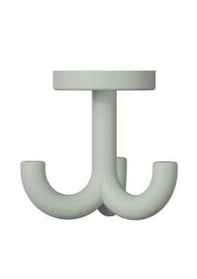 HEWI Dreifachhaken, m.Gegenplatte, matt, z.Durchschr, ab 15mm Dicke felsgrau 