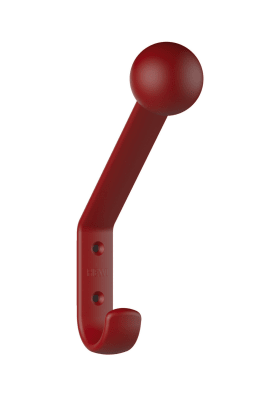 HEWI Garderobenhaken Ser 477, matt, H:174, T:117, m. Kugel rubinrot 