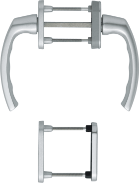 HOPPE FTT-Griffgarnitur, PZ, Luxembourg 099/66N/U26, TS 63-68, N 10, ALU naturfarbig