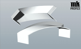 ECKVERB HANDLAUF 90X40 90° FOL 2.0057.004 DESERT OAK