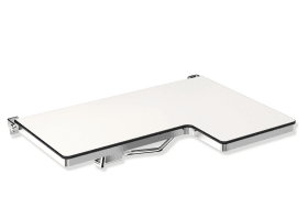 DUSCHKLAPPSITZ L-FÖRMIG (USA) LS CHROM B:31 7/8 INCH T:22 13/16 INCH