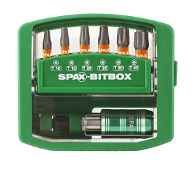 SPAX BITBOX T-STAR PLUS (6 BITS T10-T40 25MM + 1 BIT-HALTER)