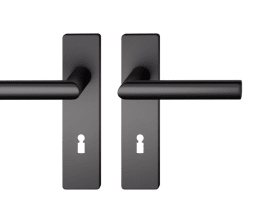 FSB Drückergarnitur Kurzschild eckig BB72/8, Aluminium schwarz ähnlich RAL 9005, TS 39-58