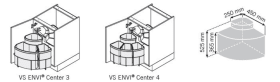 Vauth-Sagel Einbau-Abfallsammler Set. ENVI-Center 3. 500er. 1x9/1x12/1x18 l. weißaluminium RAL 9006