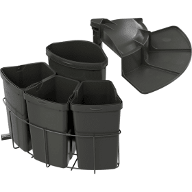 Vauth-Sagel Einbau-Abfallsammler Set. ENVI-Center 4. 500er. 3x9/1x12 l. lavagrau