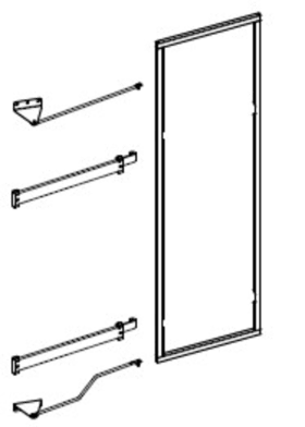 Vauth-Sagel Hochschrankauszug. TAL-Gate PRO 5/6. Frontrahmen für 600er. 1700-2140 mm Einbauhöhe. silber