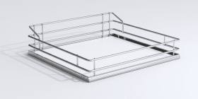 Vauth-Sagel Hochschrankauszug. TAL-Gate. "Einzelkorb". 1x 600er. Premea. weiß chrom