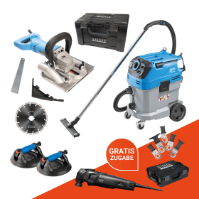 STROXX Sanierungsfräsen-Set BTF 200 – inkl. Fräse, Diamanttrennscheibe, Saugheber, Entstauber & Gratis Multitool