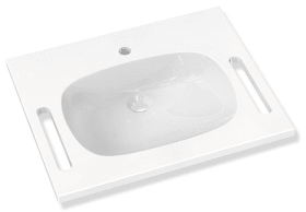 WASCHTISCH M.40 B:650 T:550 ALPINWEIß O.ÜBERLAUF 1 HAHNLOCH