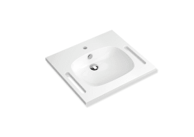 WASCHTISCH M.40 M.ÜBERLAUF ALPINWEIß 1 HAHNLOCH B:650 T:550