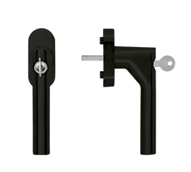 blaugelb Fenstergriff FGS 90°-Form abschließbar 200 Nm Black Line