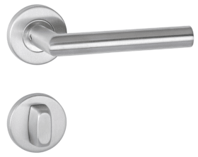 aptec Drückergarnitur BASIC 02 Klasse 3 Rosette rund WC Edelstahl Türbeschlag