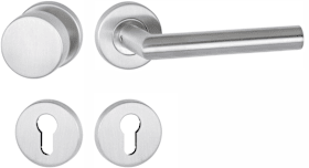 aptec Wechselgarnitur BASIC 02 Klasse 3 mit Rosetten, Profilzylinder, DL, blauem Türschild, TS37-48