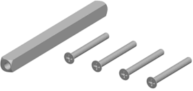 aptec Schraubenpack Rosetten-Garnitur M4x80, TS 67-76, verzinkt