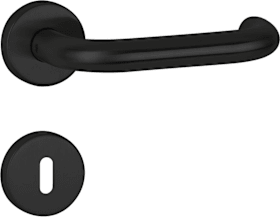 Hermat Drückergarnitur 1801/2036.K,Ros.,rd.,BB,8,class.black,TS 38-42