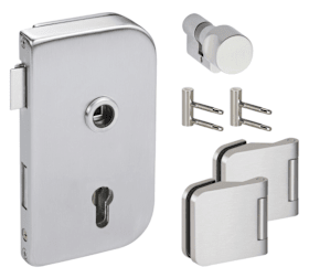 Hermat Ganzglastürschloss 6037.SLS/HZ,WC,8mm,DL,ER-Optik,FlüFA