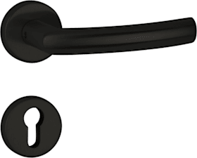 HERMAT Drückergarnitur BASIC 07 mit Rosetten 2036 KB PZ Classic Black für Innentüren 38-42 mm