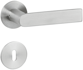 HERMAT Drückergarnitur 1813 BASIC 13 mit MAGCLIP Rosetten 2636 FL Edelstahl matt