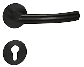 Hermat Drückergarnitur 1807/2636.FL,Ros.,rd.,PZ,8,class.black,TS 37-47