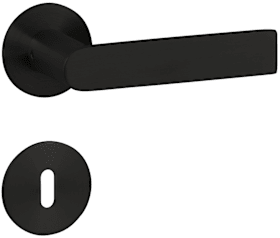 HERMAT Drückerpaar BASIC 13 mit MAGCLIP Rosetten 2636 FL Classic Black TS 37-47 mm