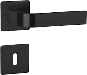 HERMAT Drückergarnitur 1692 EVOLUTION Bad-Rosetten WC-Riegel Classic Black TS 37-47 mm