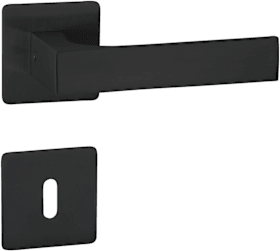 HERMAT Drückergarnitur 1693 INVITE mit MAGCLIP Rosetten 2611 FL Classic Black BB 38-45 mm