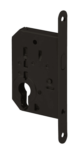 HERMAT Schiebetürschloss lose Schlosstürset 3656 mit PZ-Lochung Classic Black