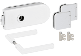 Hermat Ganzglastürschloss 6011/1802/SZ,UG,8mm,ähnlich RAL 9016,FlüFA