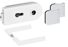 Hermat Ganzglastürschloss 6013/6315/1802,PZ,8mm,ähnlich RAL 9016,FlüFA