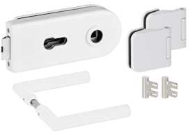 Hermat Ganzglastürschloss 6013/1802/SZ,PZ,8mm,ähnlich RAL 9016,FlüFA