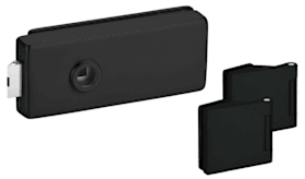 Hermat Ganzglastürschloss 6081/6325,UG,8mm,ähnlich RAL 9005,FlüFA