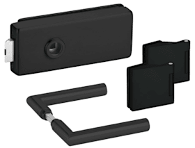 Hermat Ganzglastürschloss 6081/6325/1802,UG,8mm,ähnlich RAL 9005,FlüFA