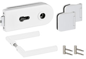 Hermat Ganzglastürschloss 6013/1802/HZ,PZ,8mm,ähnlich RAL 9016,FlüFA