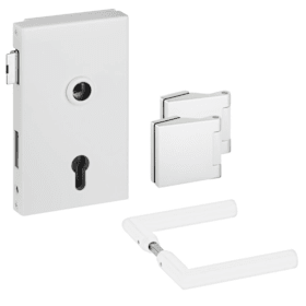 Hermat Ganzglastürschloss 6053/6325/1802,PZ,8mm,DL,weiß,ähnlich RAL 9016,FlüFA