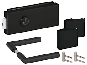 Hermat Ganzglastürschloss 6071/1802/HZ,UG,8mm,ähnlich RAL 9005,FlüFA