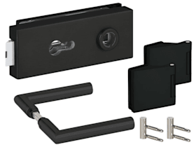 Hermat Ganzglastürschloss 6073/1802/HZ,PZ,8mm,ähnlich RAL 9005,FlüFA