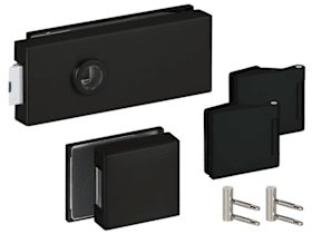 Hermat Ganzglastürschloss 6071/6325.GKS,UG,8mm,ähnlich RAL 9005,FlüFA